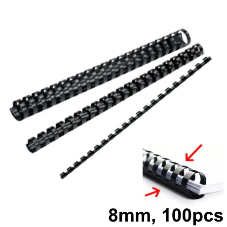 GBC Binding Ring 8mm, Black 100 pcs