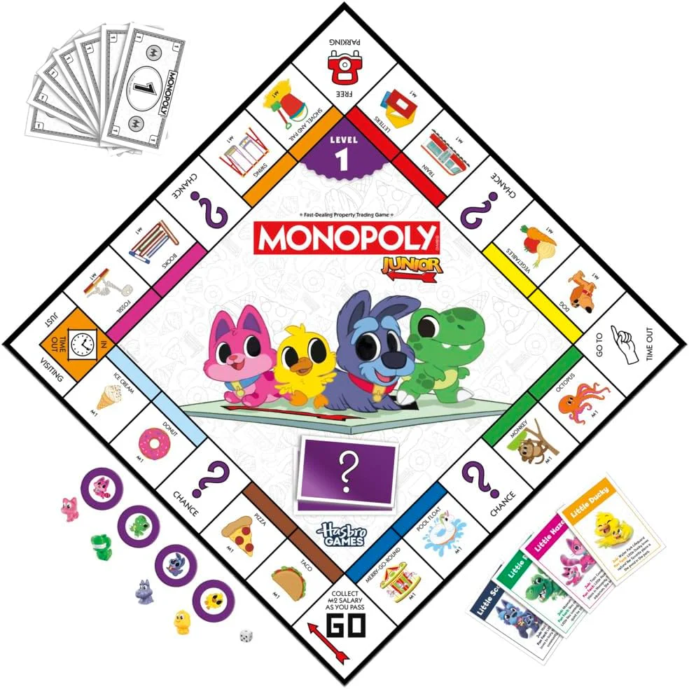 HASBRO GAMES MONOPOLY JUNIOR BOARD GAME 2 IN 1 - Image 4