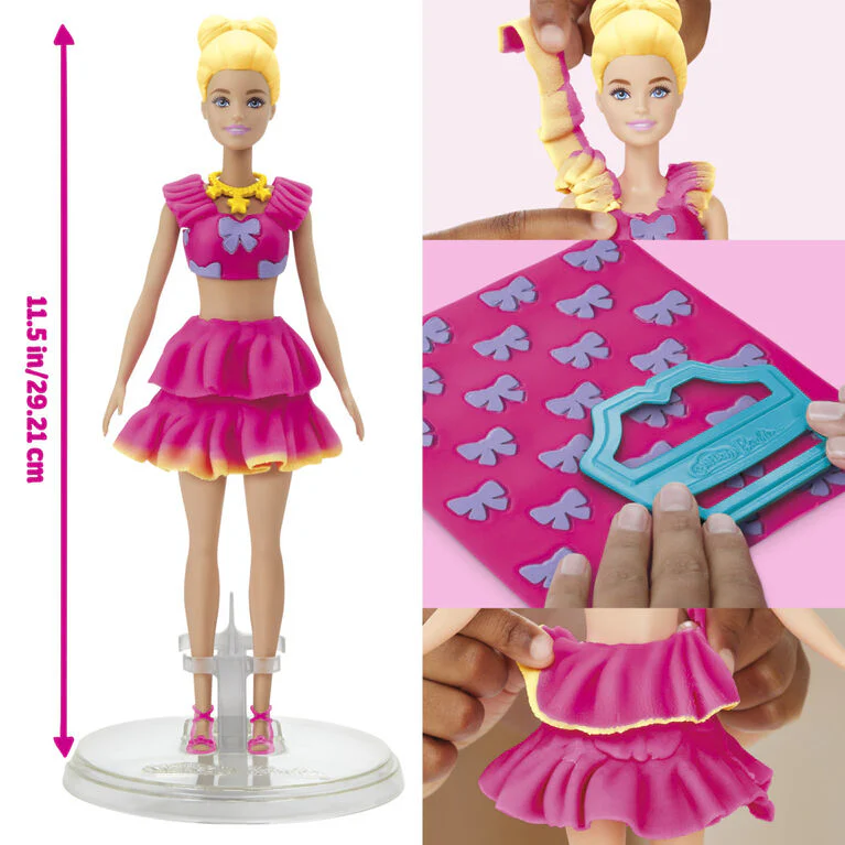 HASBRO PLAYDOH BARBIE RUFFLES AND BOWS DOLL SET - Image 4