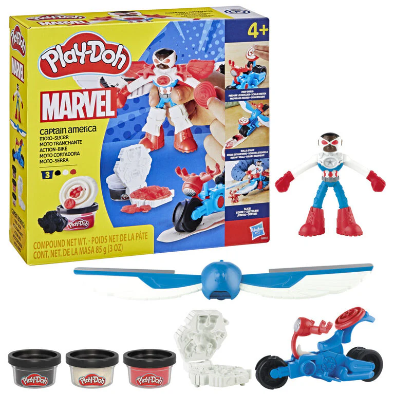 HASBRO PLAYDOH MARVEL CAPTAIN AMERICA MOTO SLICER PLAYSET - Image 2