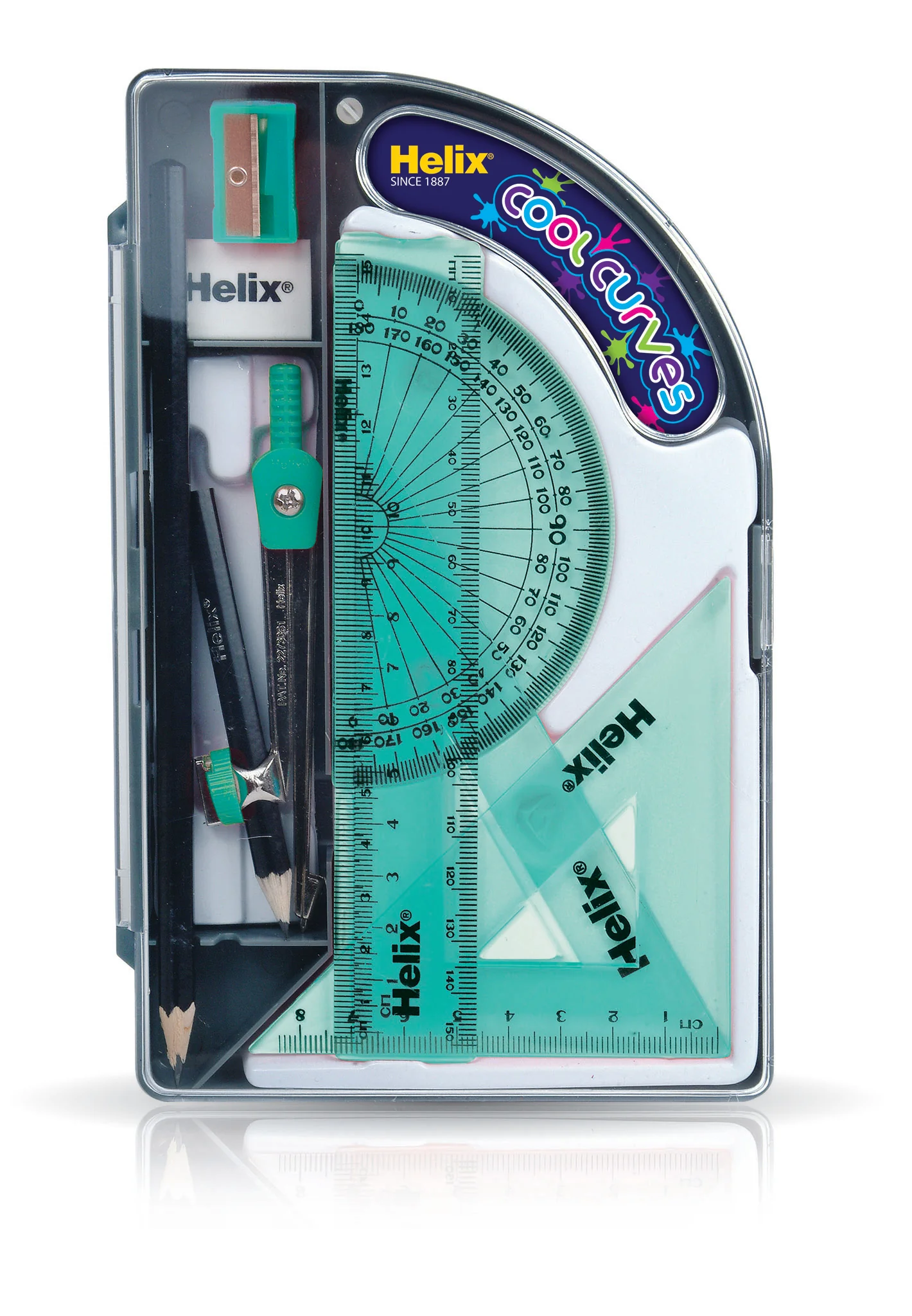 Helix Cool Curves Maths Set - 9 pieces - Image 2