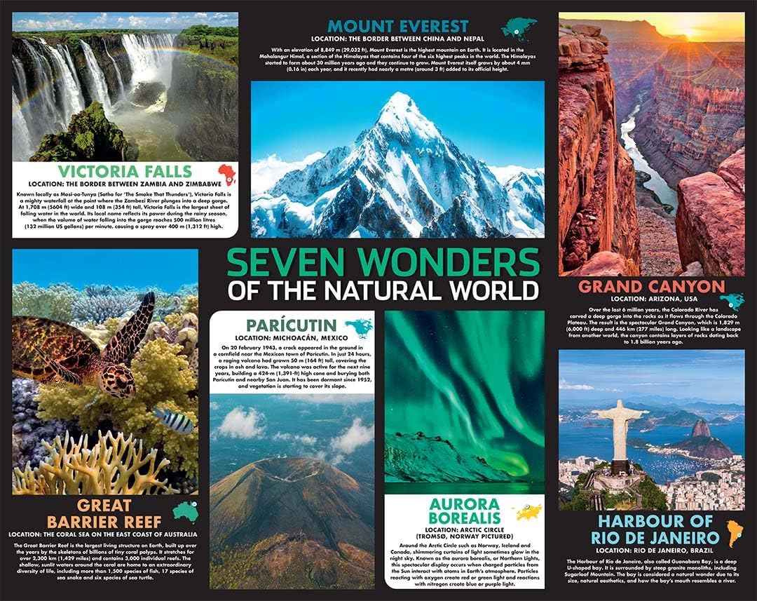 HINKLER PUZZLEBILITIES 500 PIECE JIGSAW PUZZLE SEVEN WONDERS OF THE NATURAL WORLD - Image 2