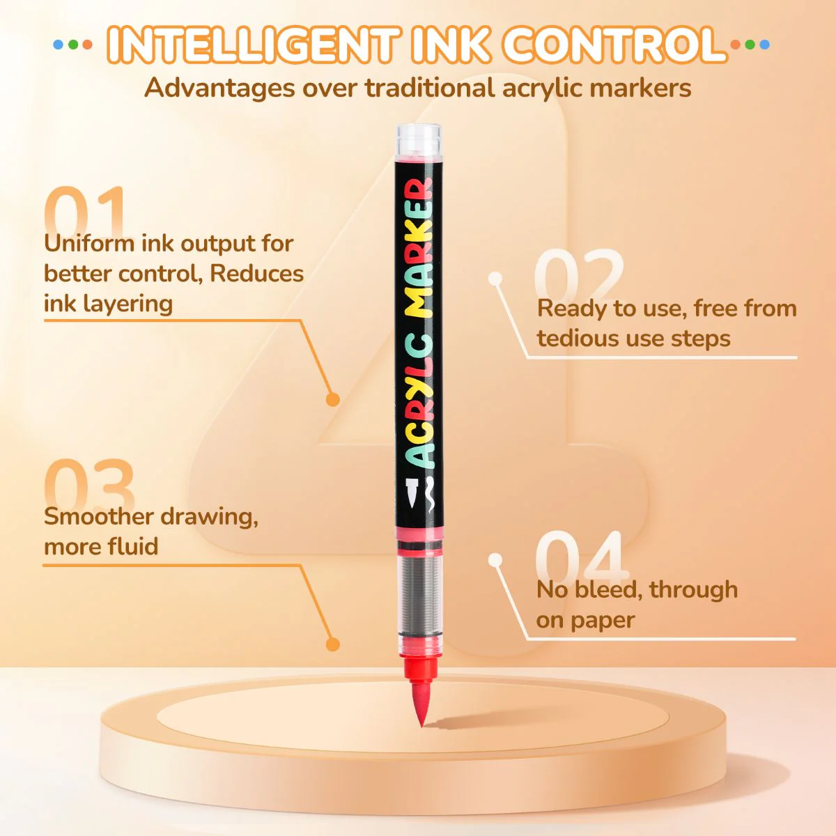 JOYCAT ACRYLIC PAINT MARKER 12 COLORS - Image 4