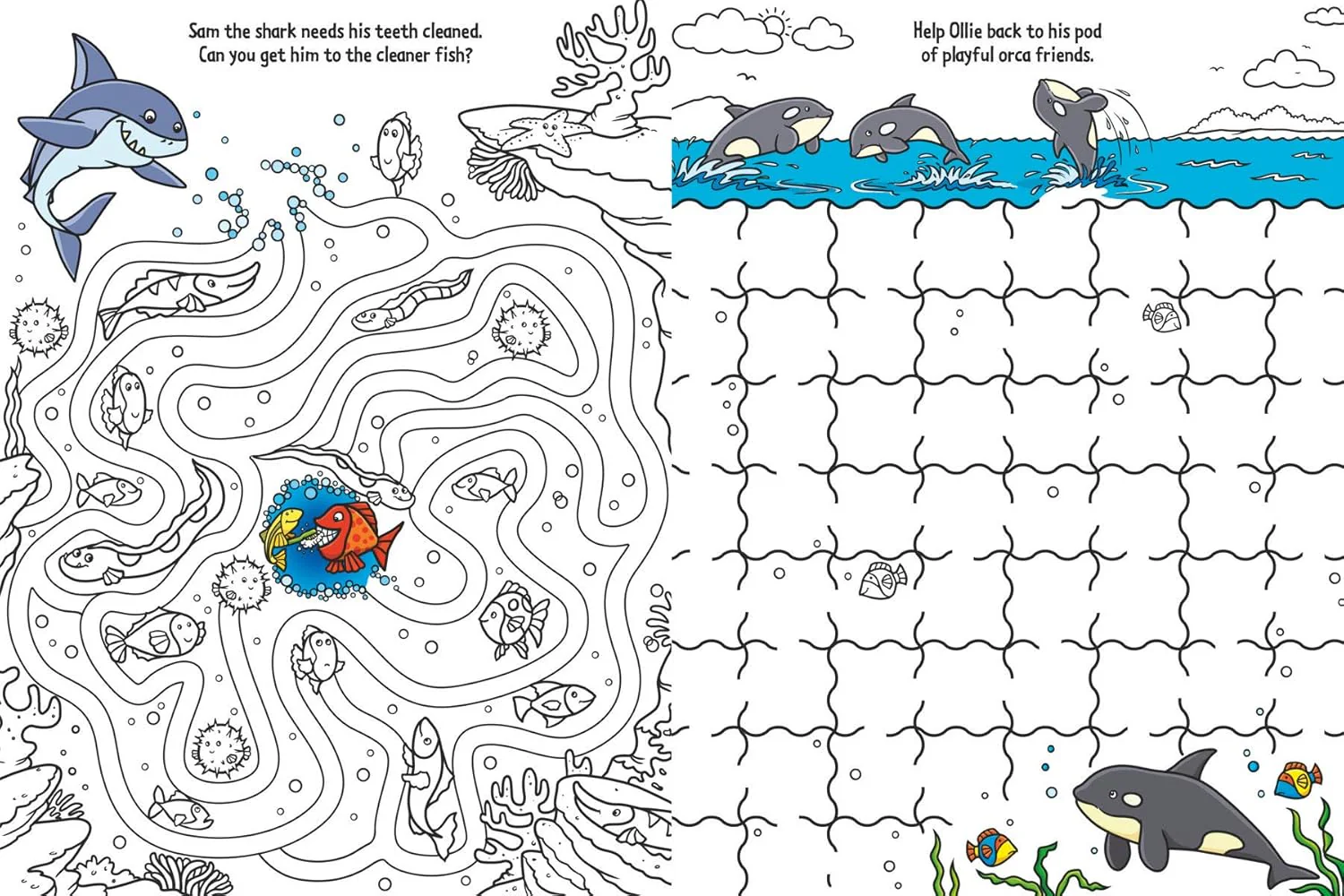 Junior Art Colour-in Mazes Under the Sea - Image 2