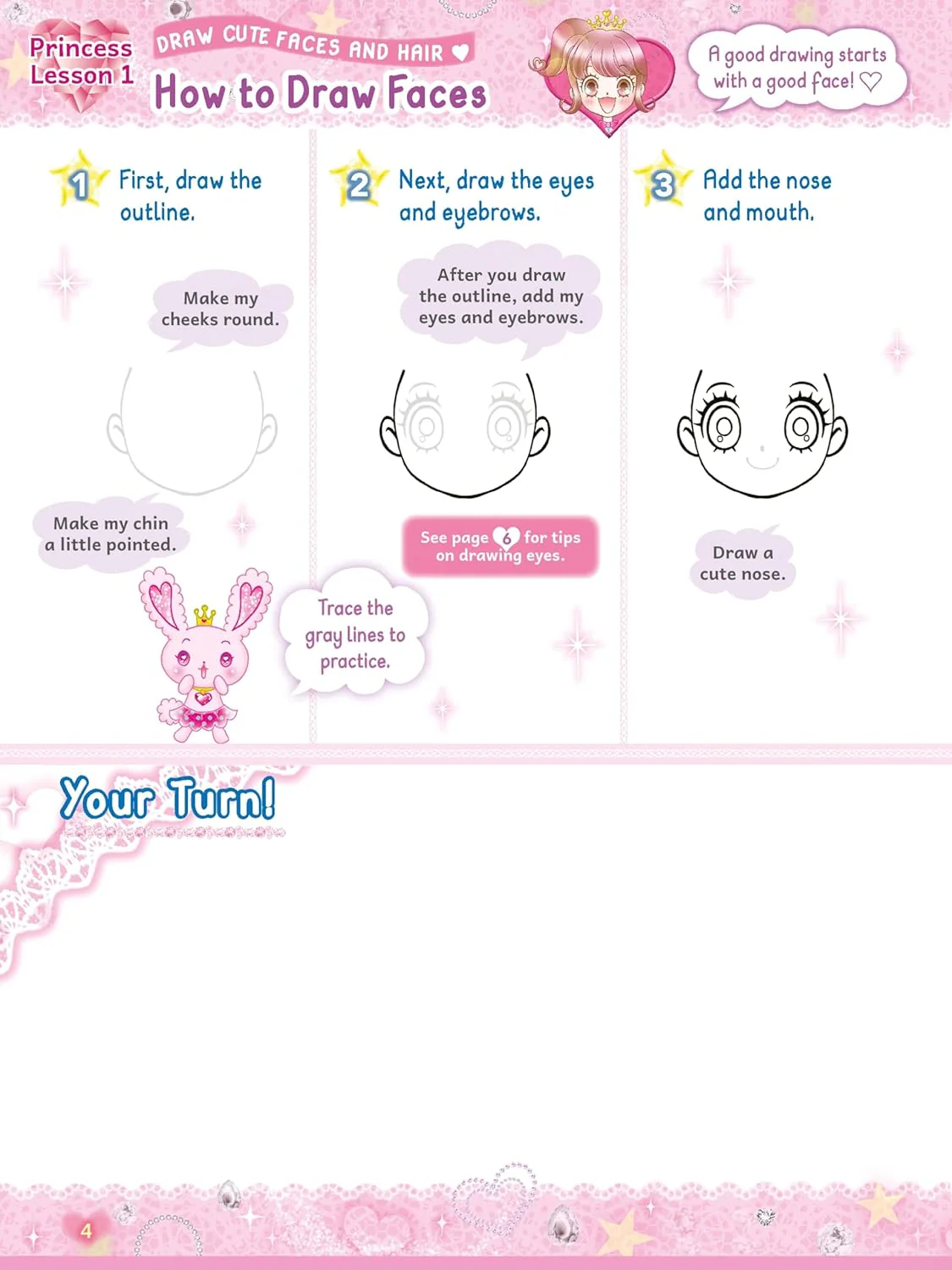 Kawaii Princess Drawing Book (Paperback – Sticker Book) - Image 4