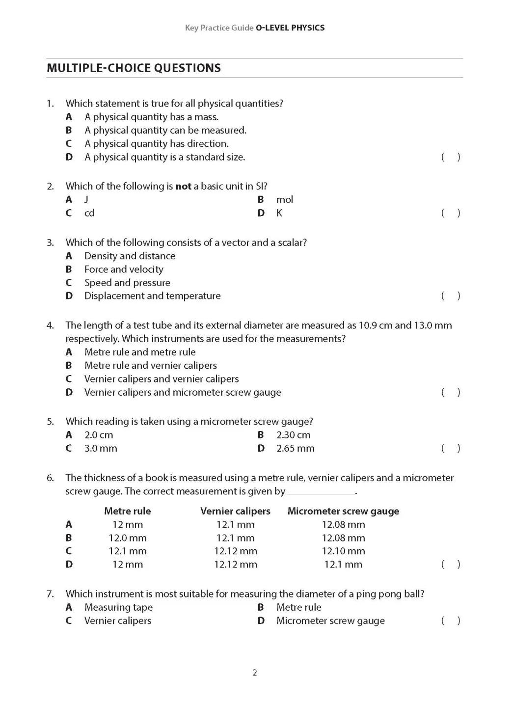 Key Practice Guide: O-Level Physics With Answer Key - Image 3