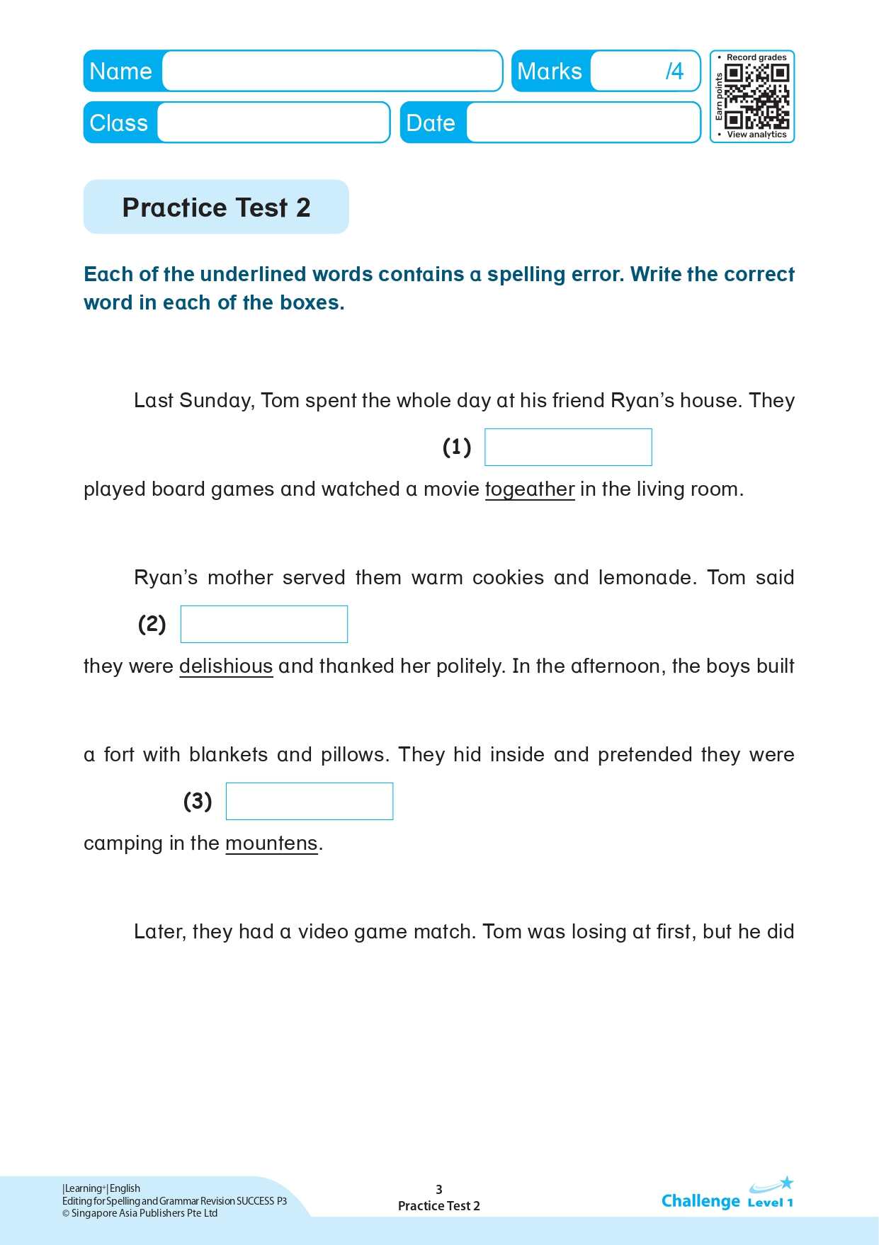 LEARNING+ ENGLISH EDITING for Spelling and Grammar Revision SUCCESS Primary 3 - Image 4
