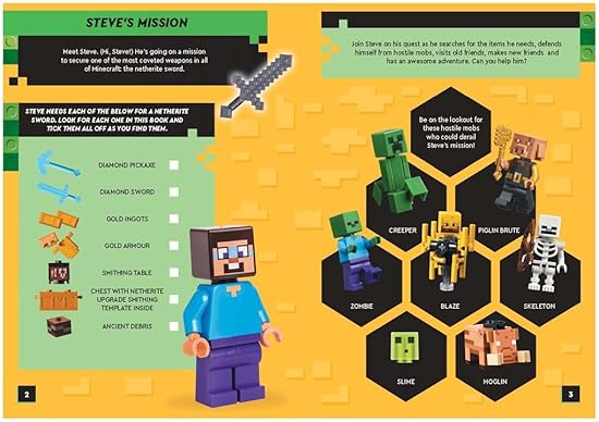 LEGO® Minecraft®: Steve's Netherite Adventure Search & Find Sticker Activity (With Steve Minifigure And Sword) (Lego® Search And Find) – Paperback - Image 2