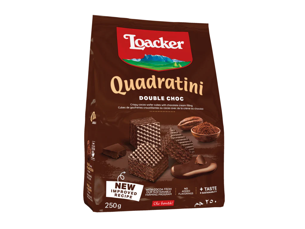 Loacker Quadratini Crispy Wafers Double Chocolate 250g