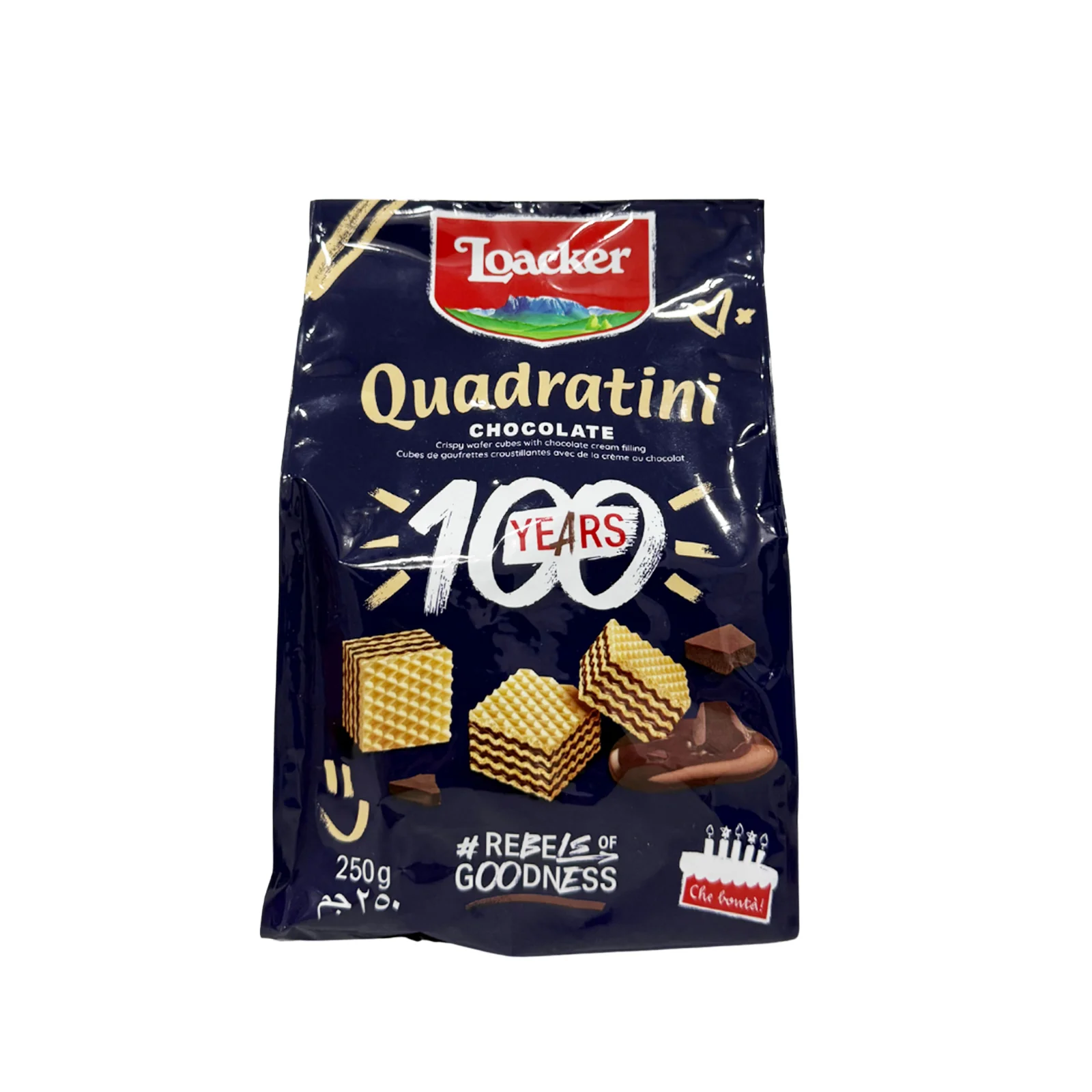 Loacker Quadratini Crispy Wafers Double Chocolate 250g - Image 2