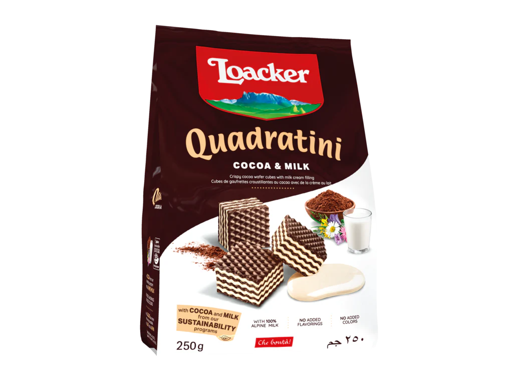 Loacker Quadratini Crispy Wafers Double Chocolate 250g - Image 5