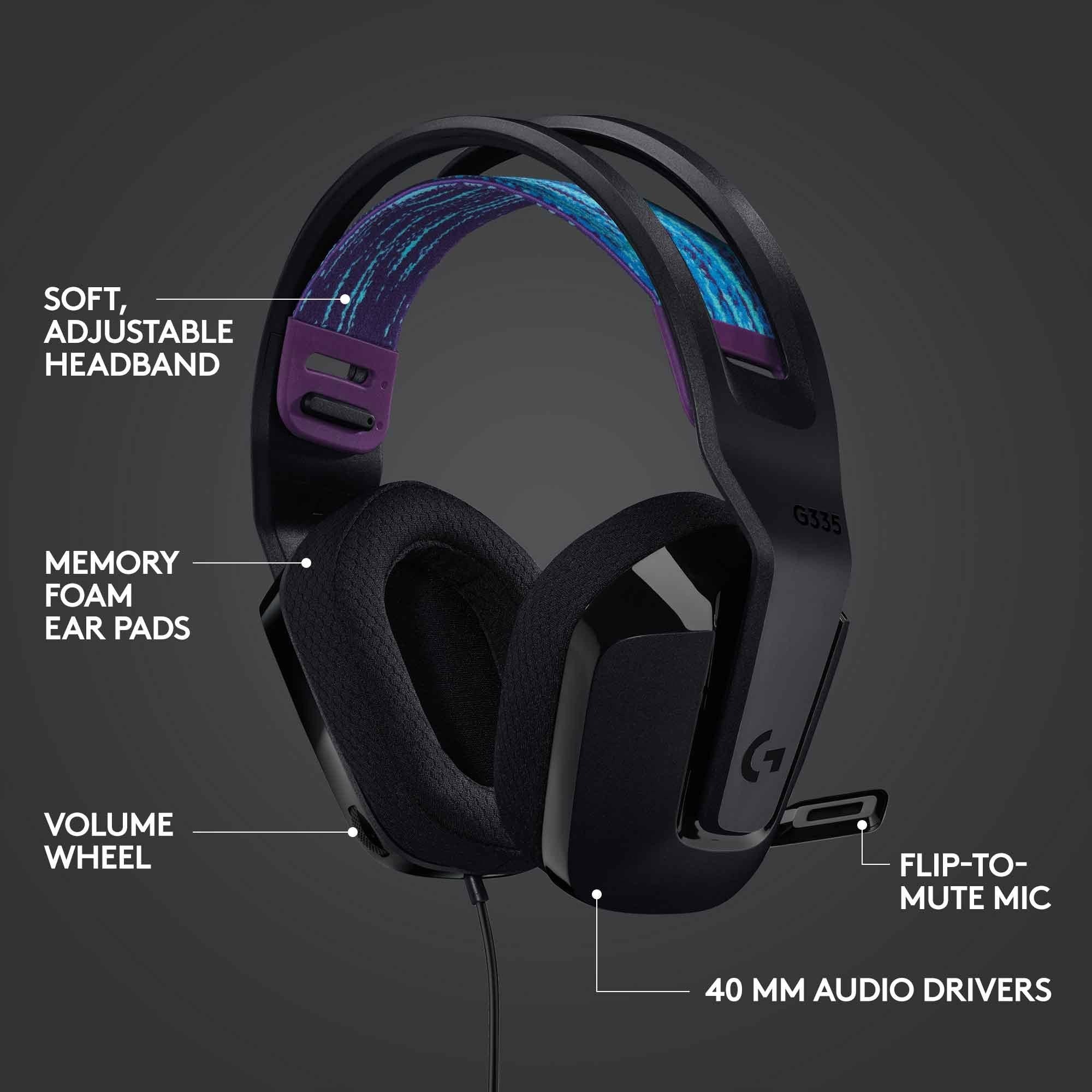 Logitech G335 Wired Gaming Headset - Black - Image 5
