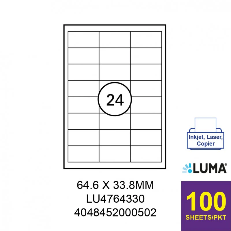 LUMA-ILC 105x37mm, 16/LB, 100/Pkt - Image 27