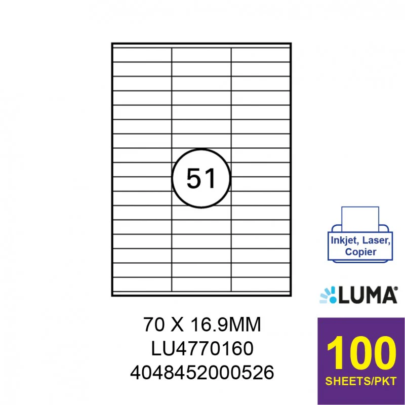 LUMA-ILC 105x37mm, 16/LB, 100/Pkt - Image 29