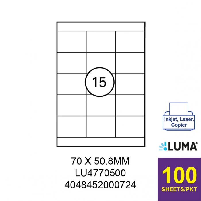 LUMA-ILC 105x37mm, 16/LB, 100/Pkt - Image 37
