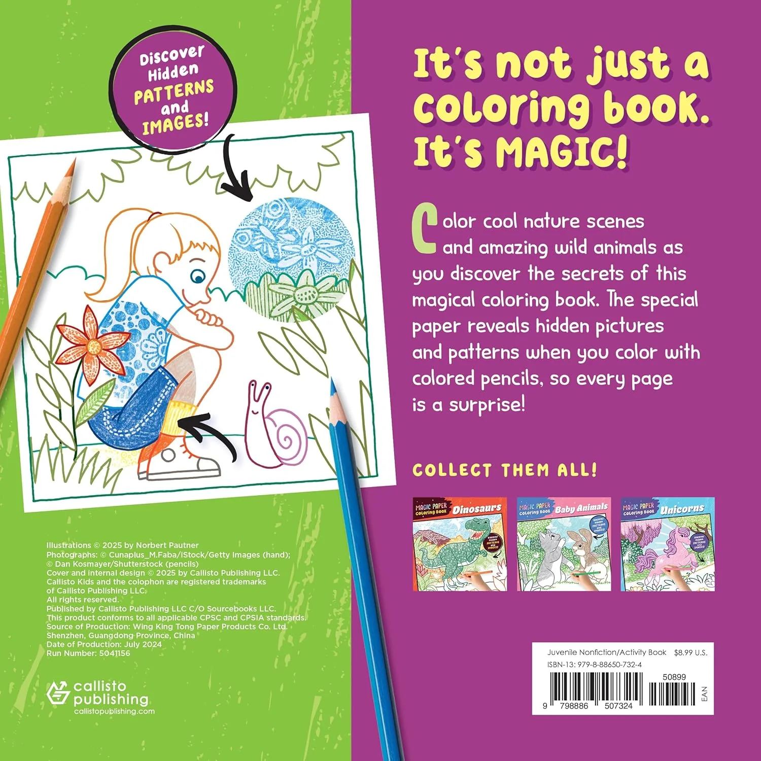 Magic Paper Coloring Book: Nature: Discover Hidden Patterns And Images! (Paperback) - Image 2