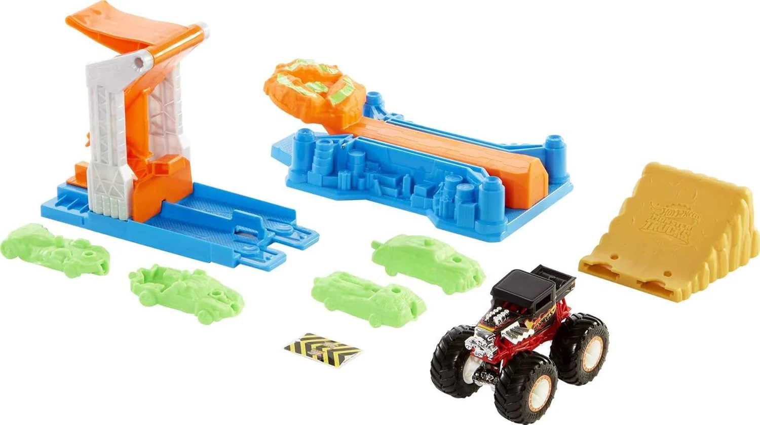 MATTEL HOT WHEELS MONSTER TRUCKS LAUNCH N BASH PLAYSET - Image 2