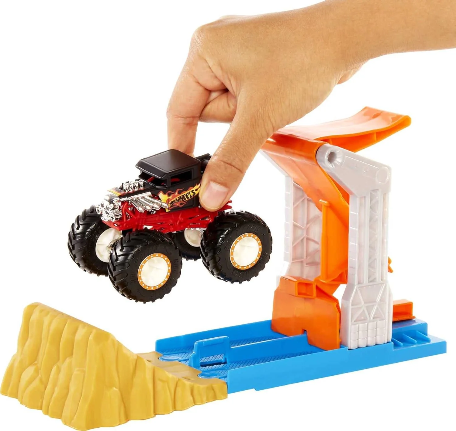 MATTEL HOT WHEELS MONSTER TRUCKS LAUNCH N BASH PLAYSET - Image 4