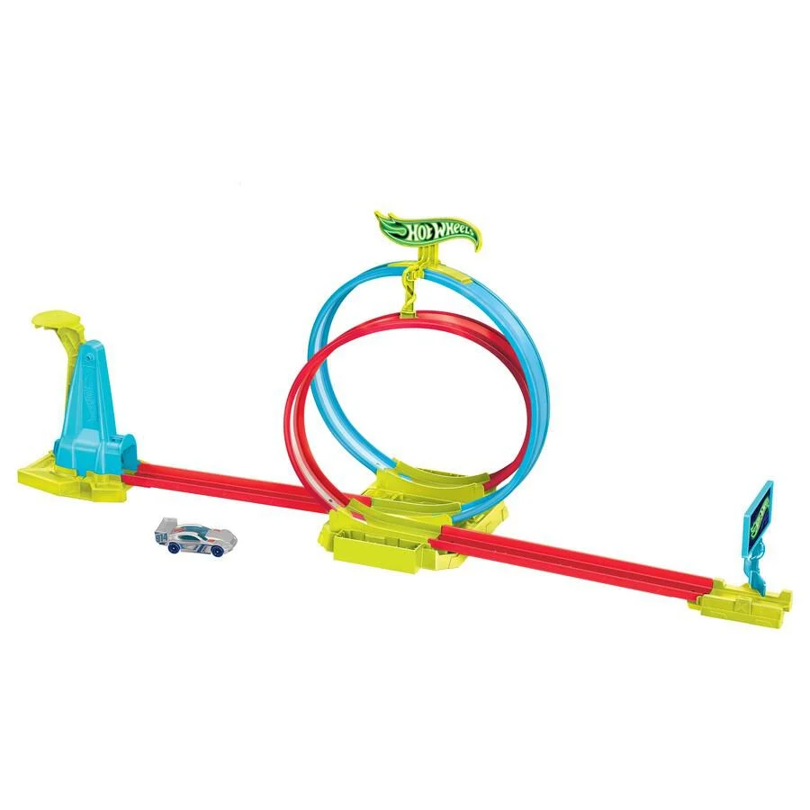 MATTEL HOT WHEELS NEON SPEEDERS LASER STUNT SLAMWAY PLAYSET - Image 5