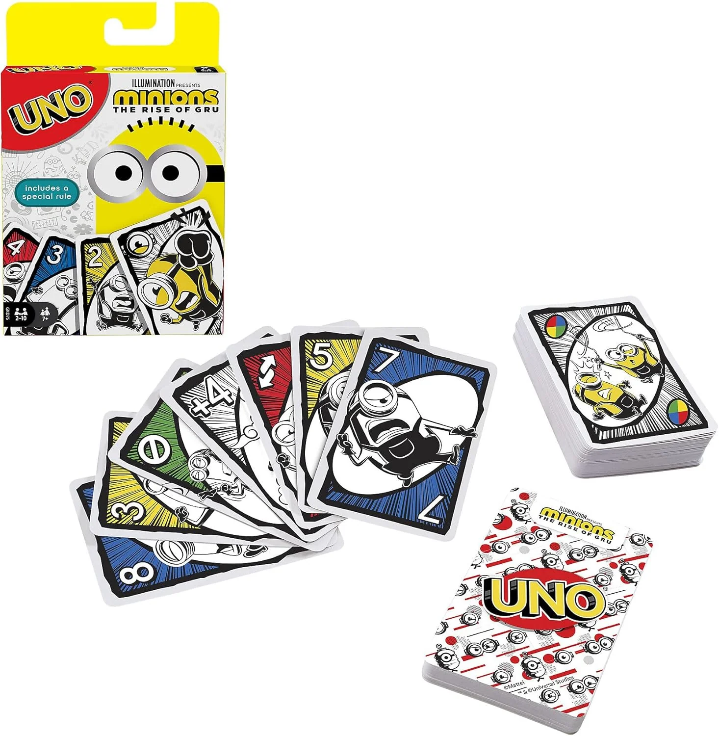 MATTEL UNO LICENSED ILLUMINATIONS MINIONS THE RISE OF GRU CARD GAME - Image 2