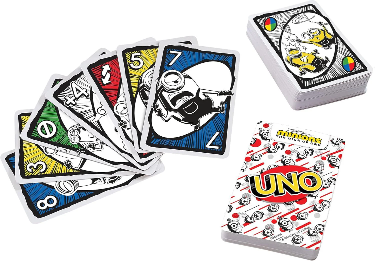 MATTEL UNO LICENSED ILLUMINATIONS MINIONS THE RISE OF GRU CARD GAME - Image 4
