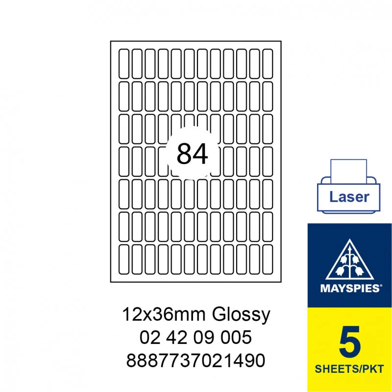 MAYSPIES LABEL 20MM RD WHITE GLOSSY 5'S - Image 11