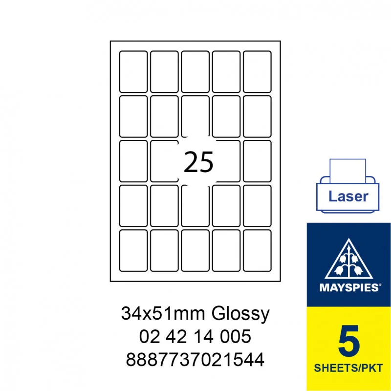 MAYSPIES LABEL 20MM RD WHITE GLOSSY 5'S - Image 17