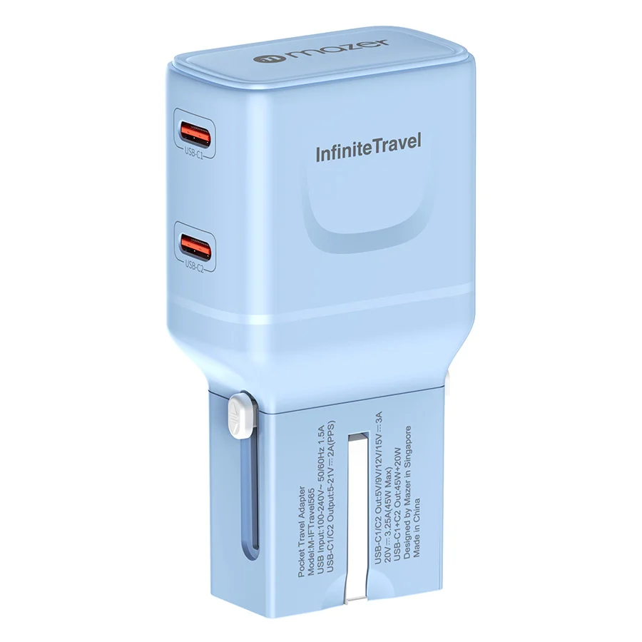 Mazer InfiniteTravel Pocket GaN PD65W 2C Travel Charger - Image 8
