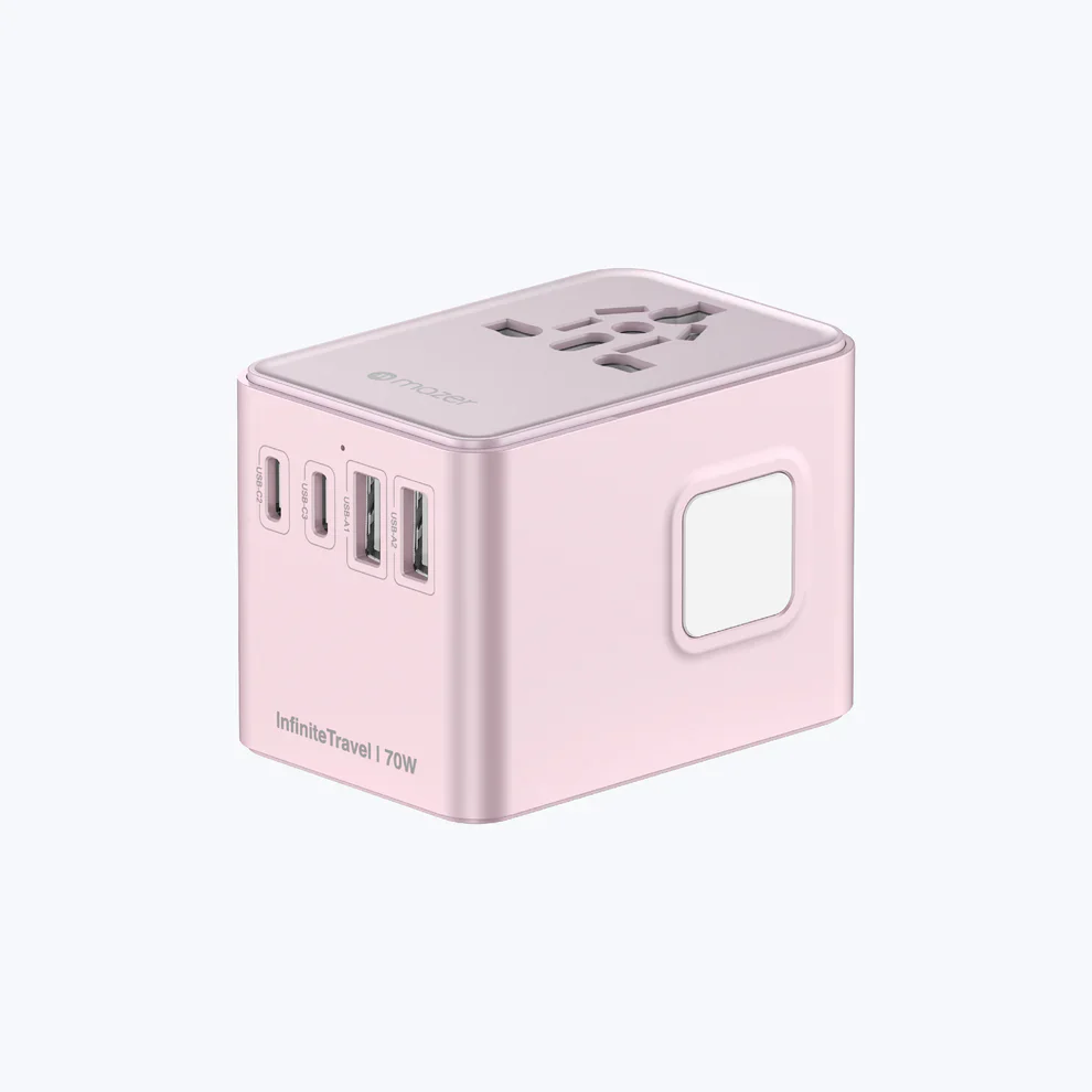 Mazer M-IFTravel170PD-PK InfiniteTravel GaN PD70W 3C+2A World Travel Charger (Pink) - Image 4