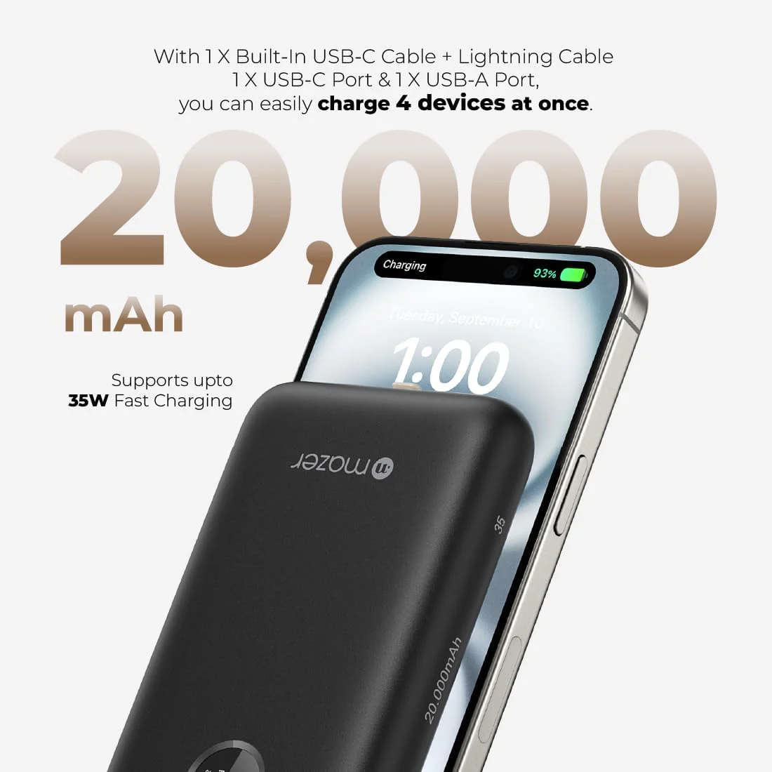 Mazer PD35W 20000mAh Power Bank - Image 4