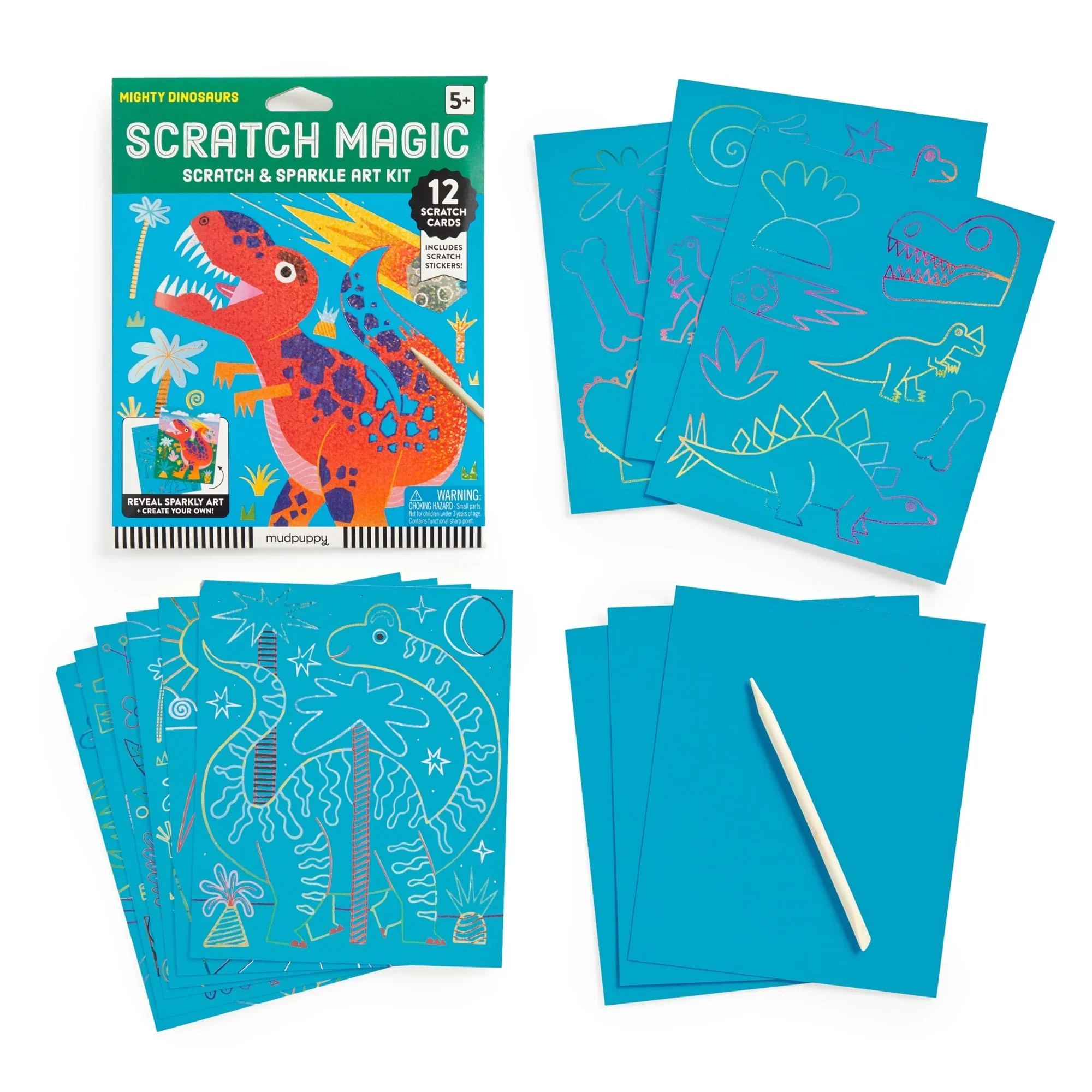 Mighty Dinosaurs Scratch Magic: Scratch & Sparkle Art Kit - Image 3