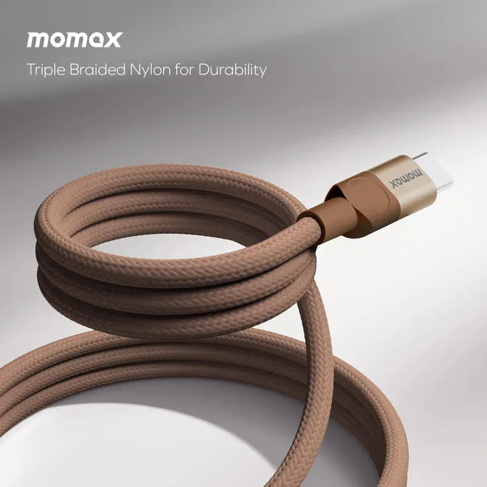 Momax DC52L2 USB-C to USB-C Magnetic Cable 100W (1M) - Sandstone - Image 2