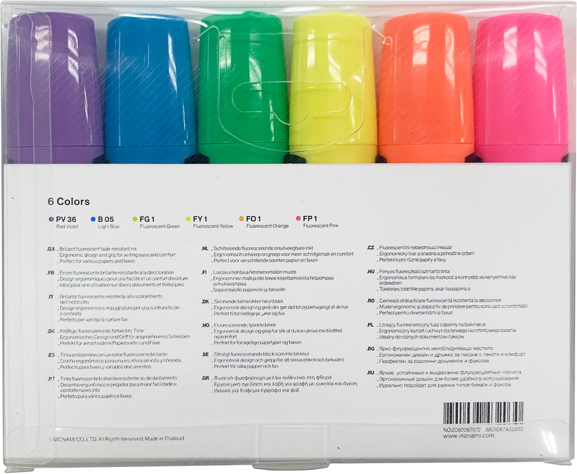 MONAMI HIGHLIGHTER 604 6COL SET - Image 2