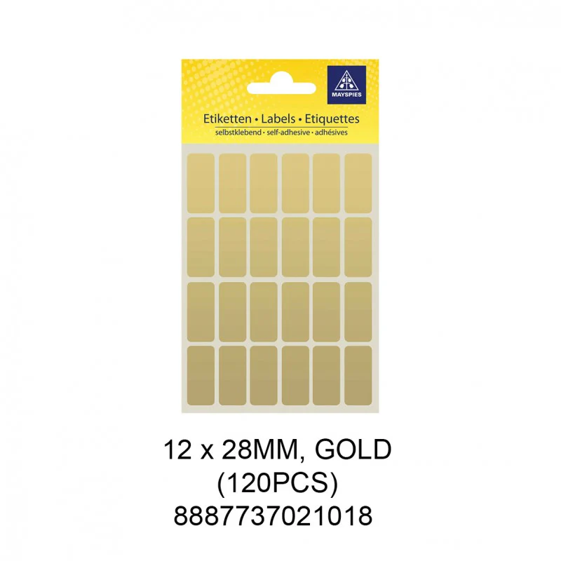 MS-C/LABEL 12X28MM, GOLD (120PCS)