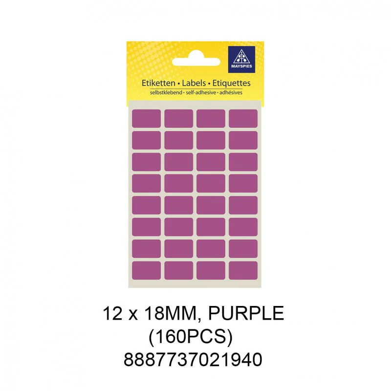 MS-COLOUR LABEL 12X18MM PUR (160PCS)