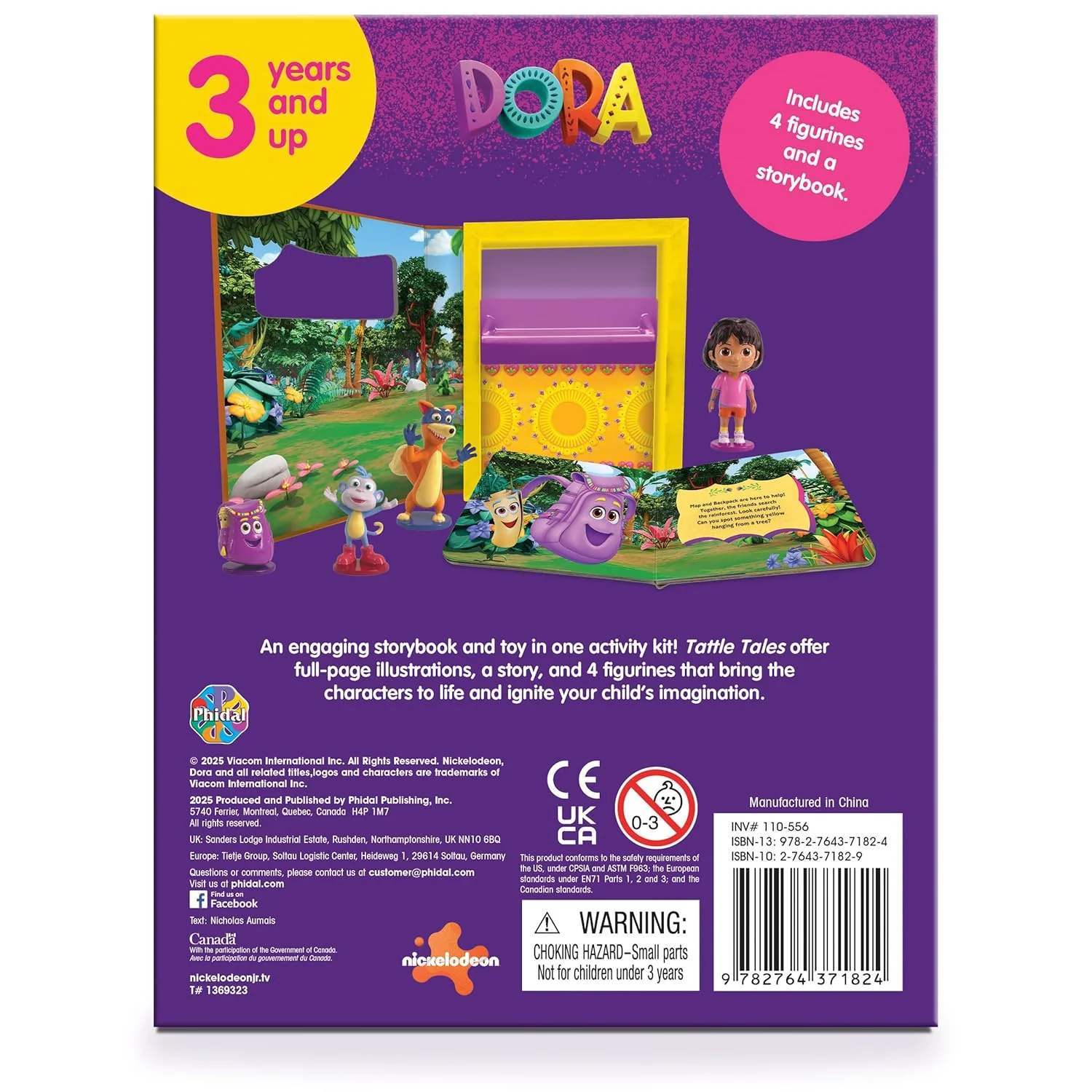 Nickelodeon Dora Tattle Tales (Activity Books For Kids, 12-Page Storybook, 4 Figurines) Board Book – Picture Book - Image 2