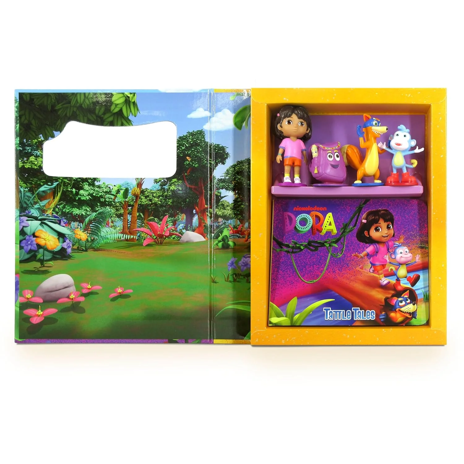 Nickelodeon Dora Tattle Tales (Activity Books For Kids, 12-Page Storybook, 4 Figurines) Board Book – Picture Book - Image 5