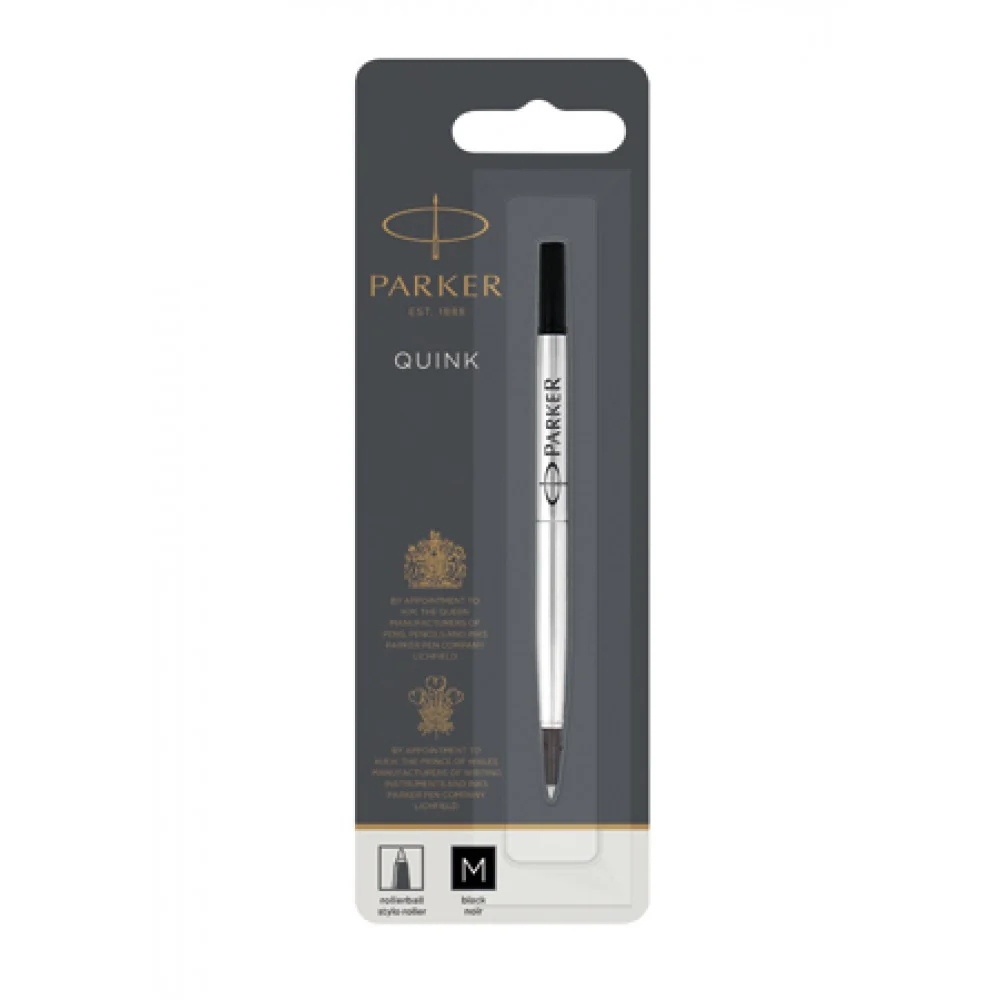 PARKER QUINK ROLLERBALL PEN REFILL MEDIUM BLACK