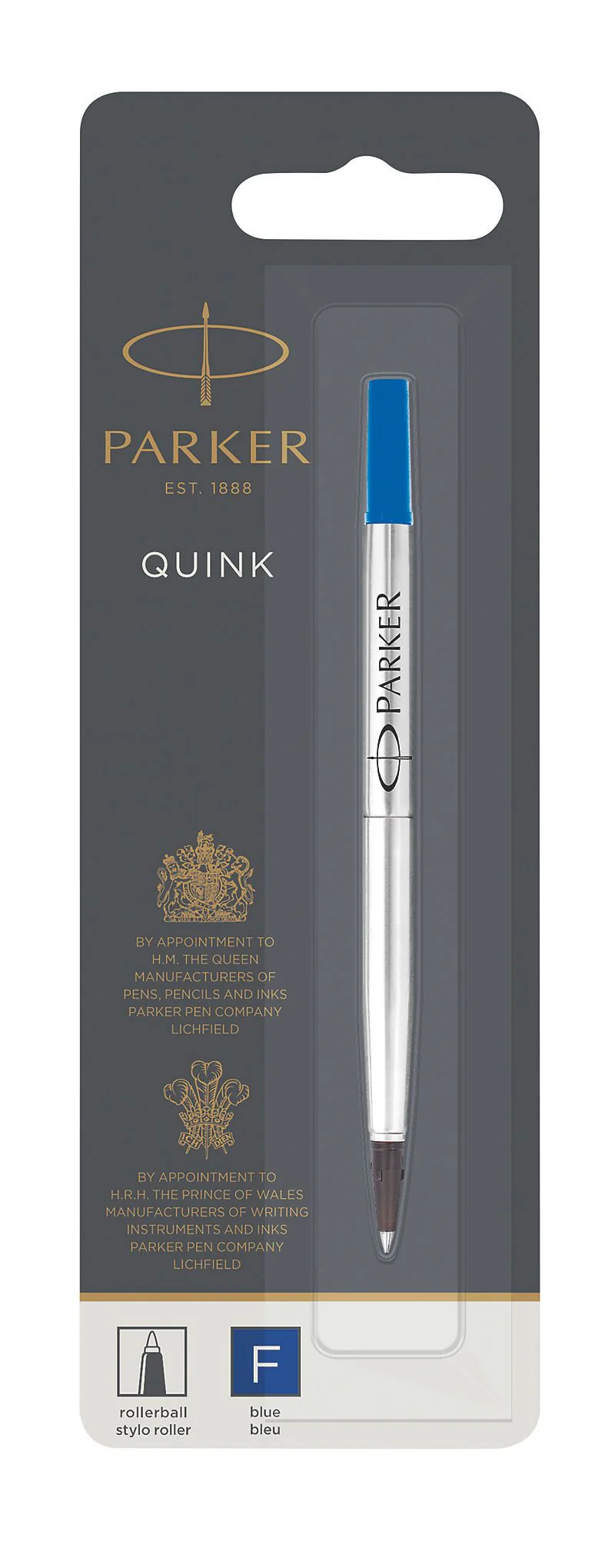 PARKER QUINK ROLLERBALL PEN REFILL MEDIUM BLACK - Image 2