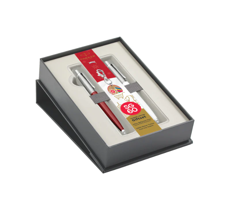 Parker SG60 Gift Pack Jotter OG Ballpen Red and White with Trolley Coin Keyring - Image 2
