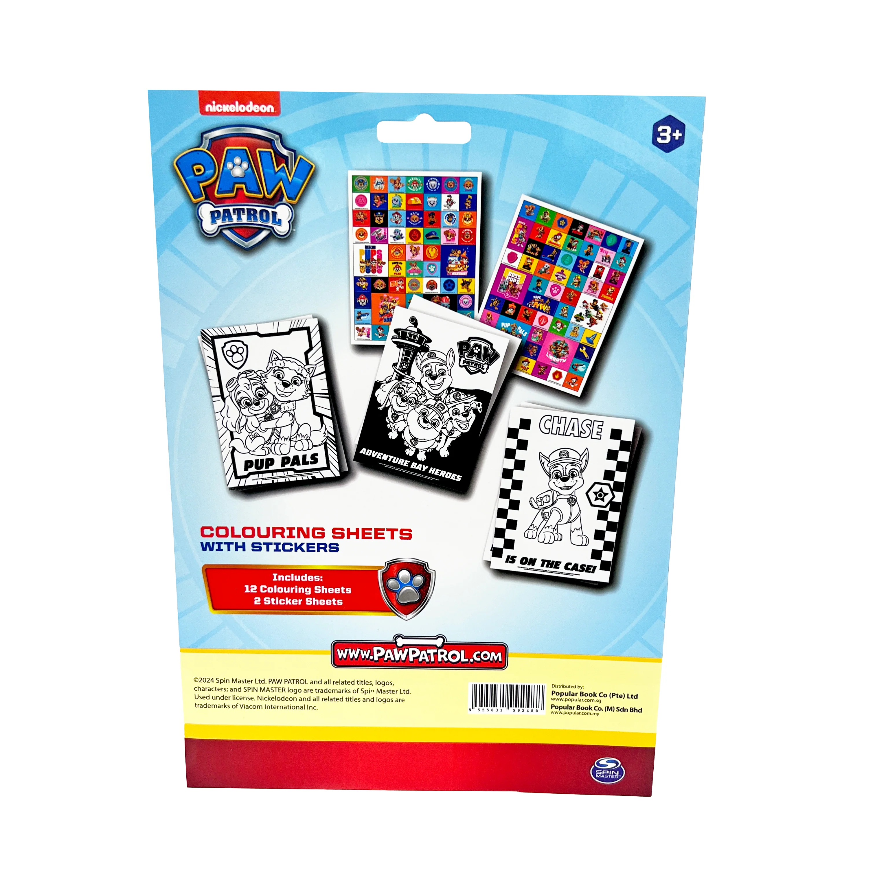 Paw Patrol 12 Colouring Sheets With Stickers - Image 3