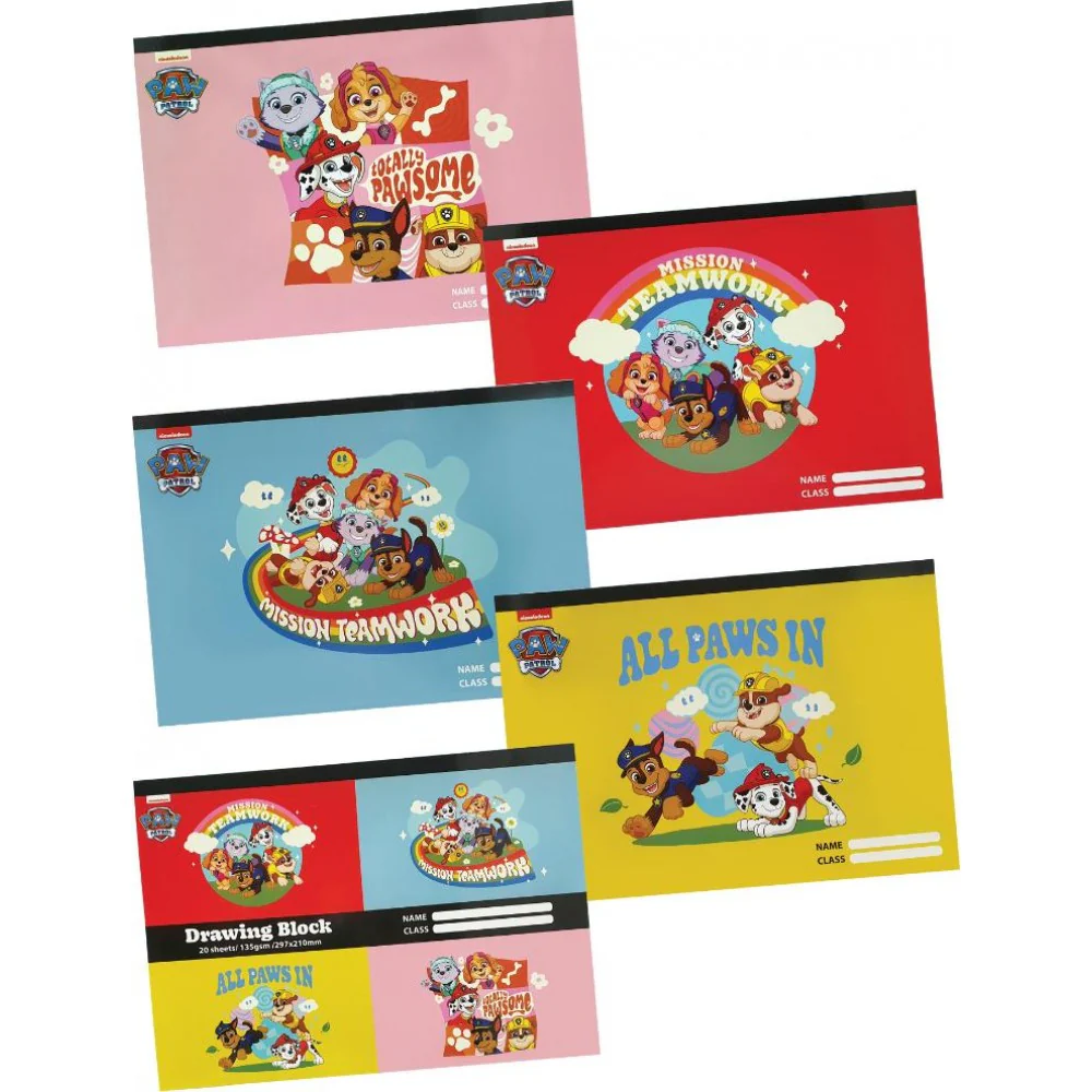 Paw Patrol Drawing Block A4 135gsm 5in1 - Image 2