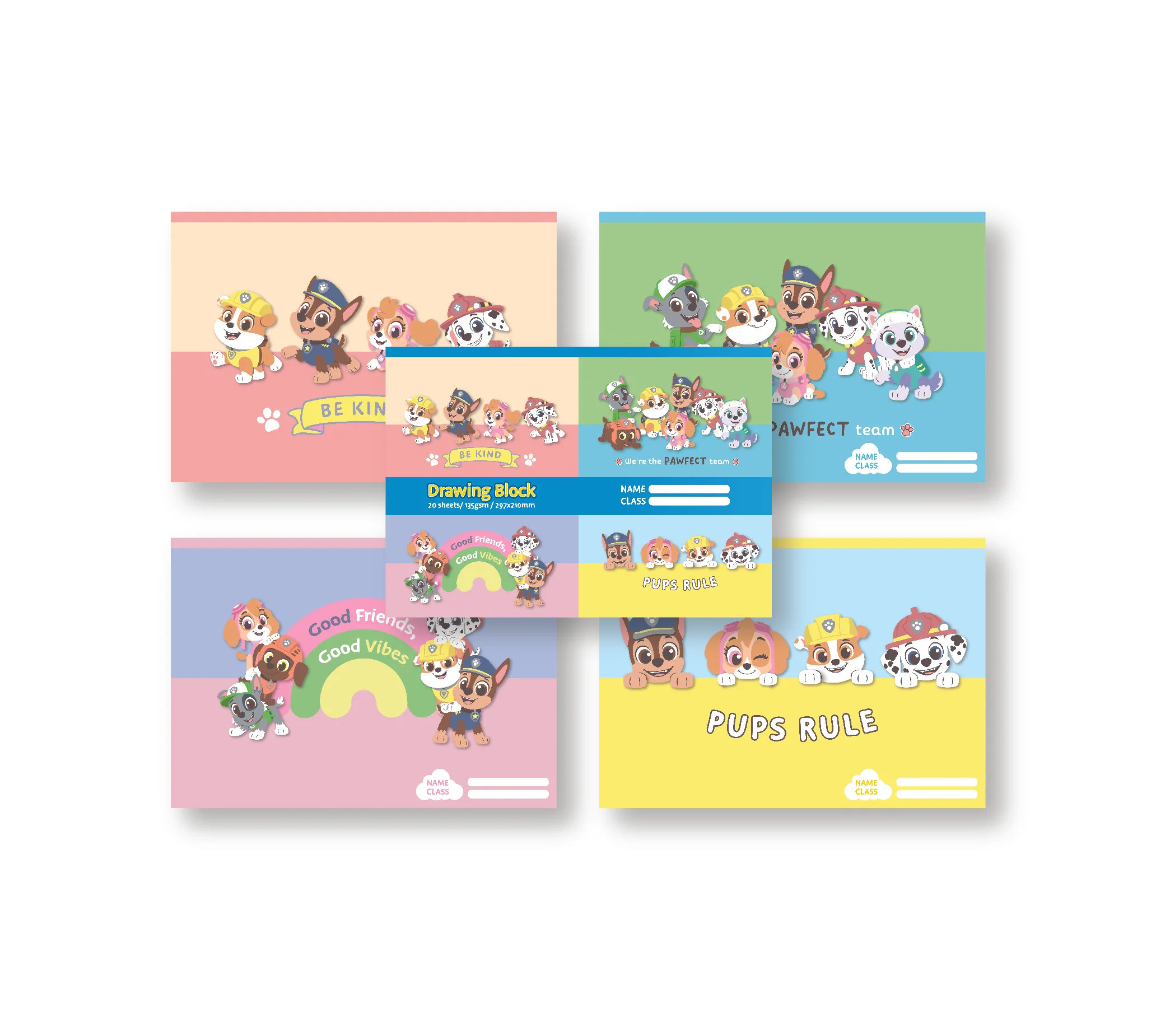 Paw Patrol Drawing Block A4 135gsm 5in1 - Image 3