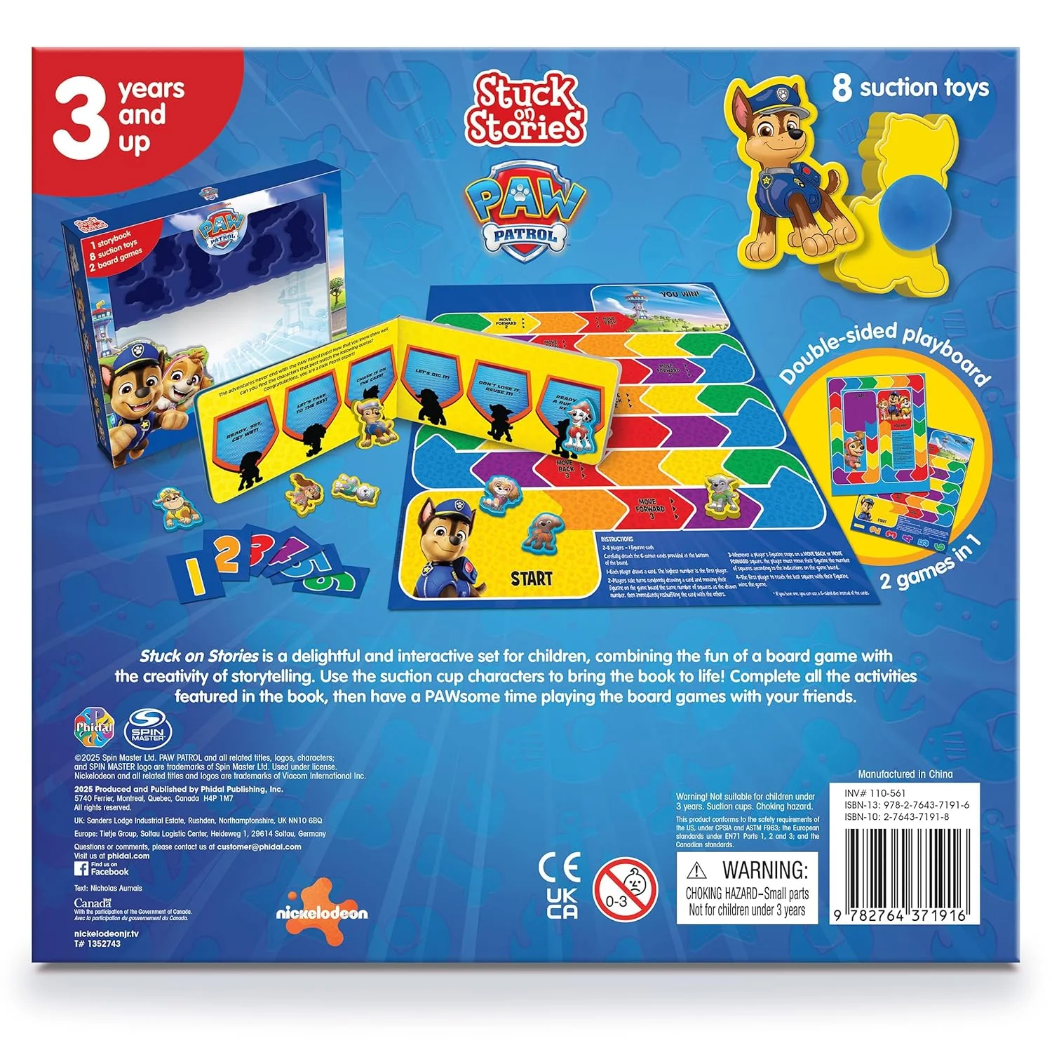 Paw Patrol Stuck on Stories - Activity Books for Kids (16-Page Storybook, 8 Toy Suction Cups, 2 Board Games) Novelty Book – Picture Book - Image 2