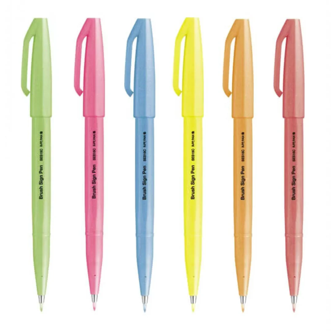 Pentel Brush Sign Pen - All 36 Colors (SES15C-36ST1/S) - Image 2