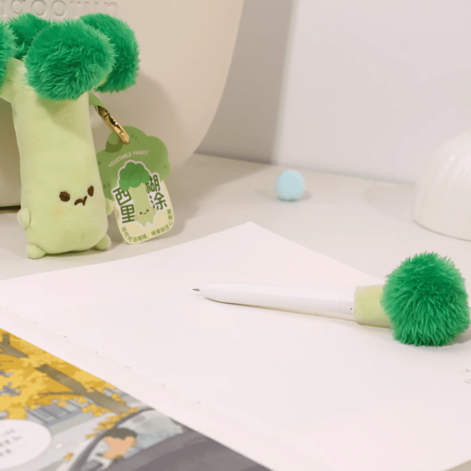 Pinching Plush 0.5mm Gel Pen Bag Charm - Corn - Image 2