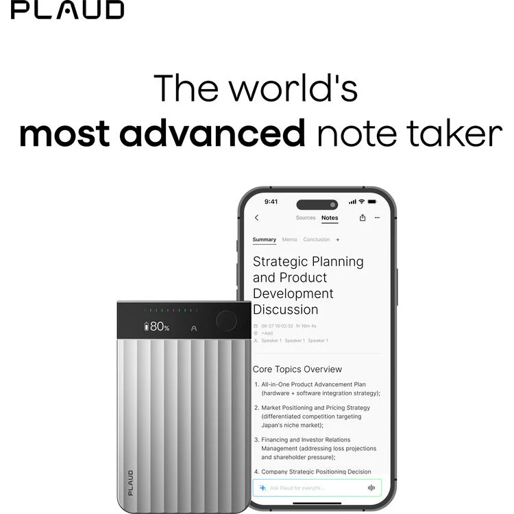 PLAUD AI Plaud Note Pro AI-Powered Transcriber (Silver) - Image 3
