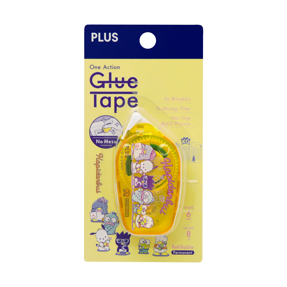 PLUS One Action Glue Tape Hapidanbui Yellow