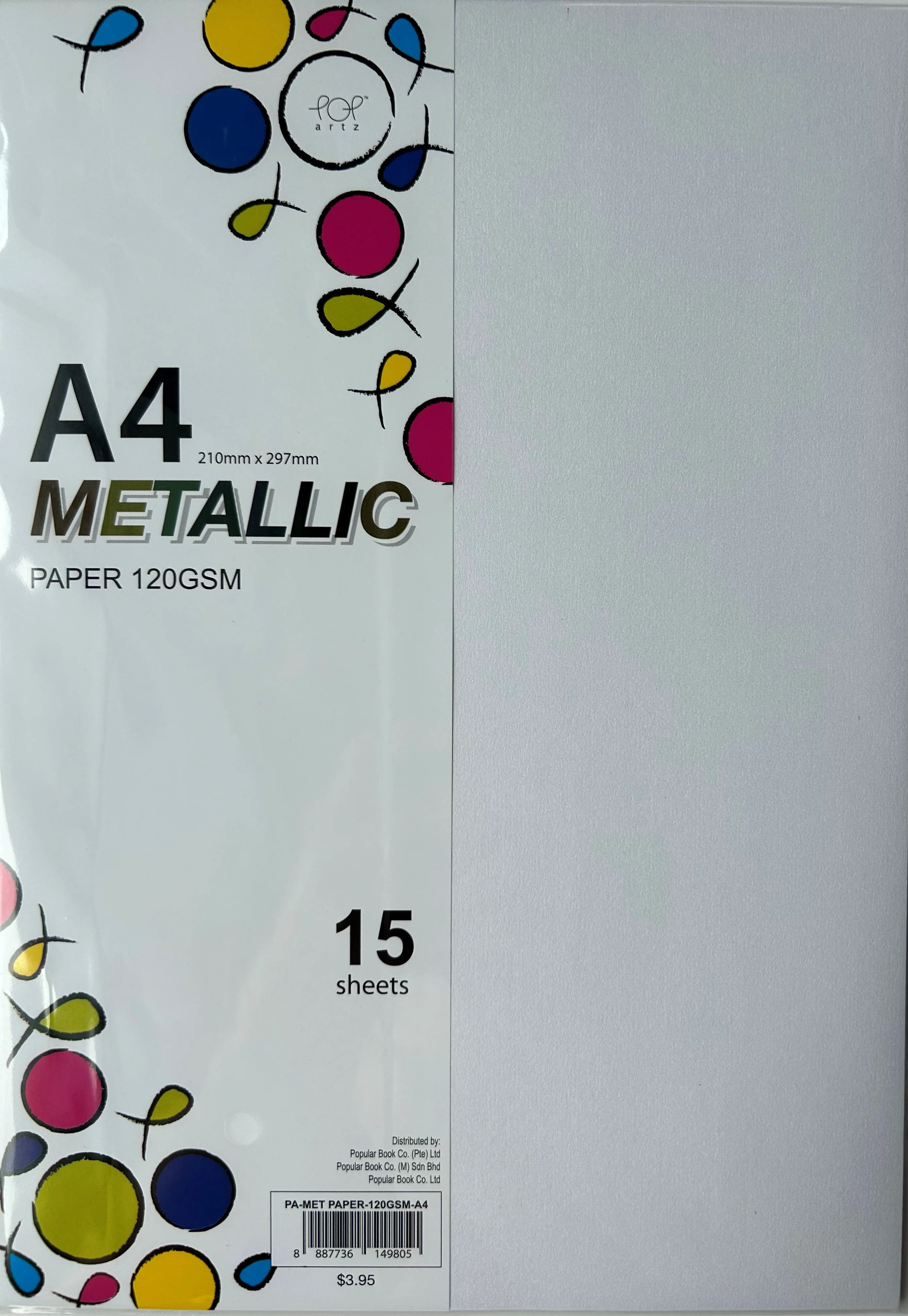 POP Artz Metallic Paper 120GSM A4 15'S