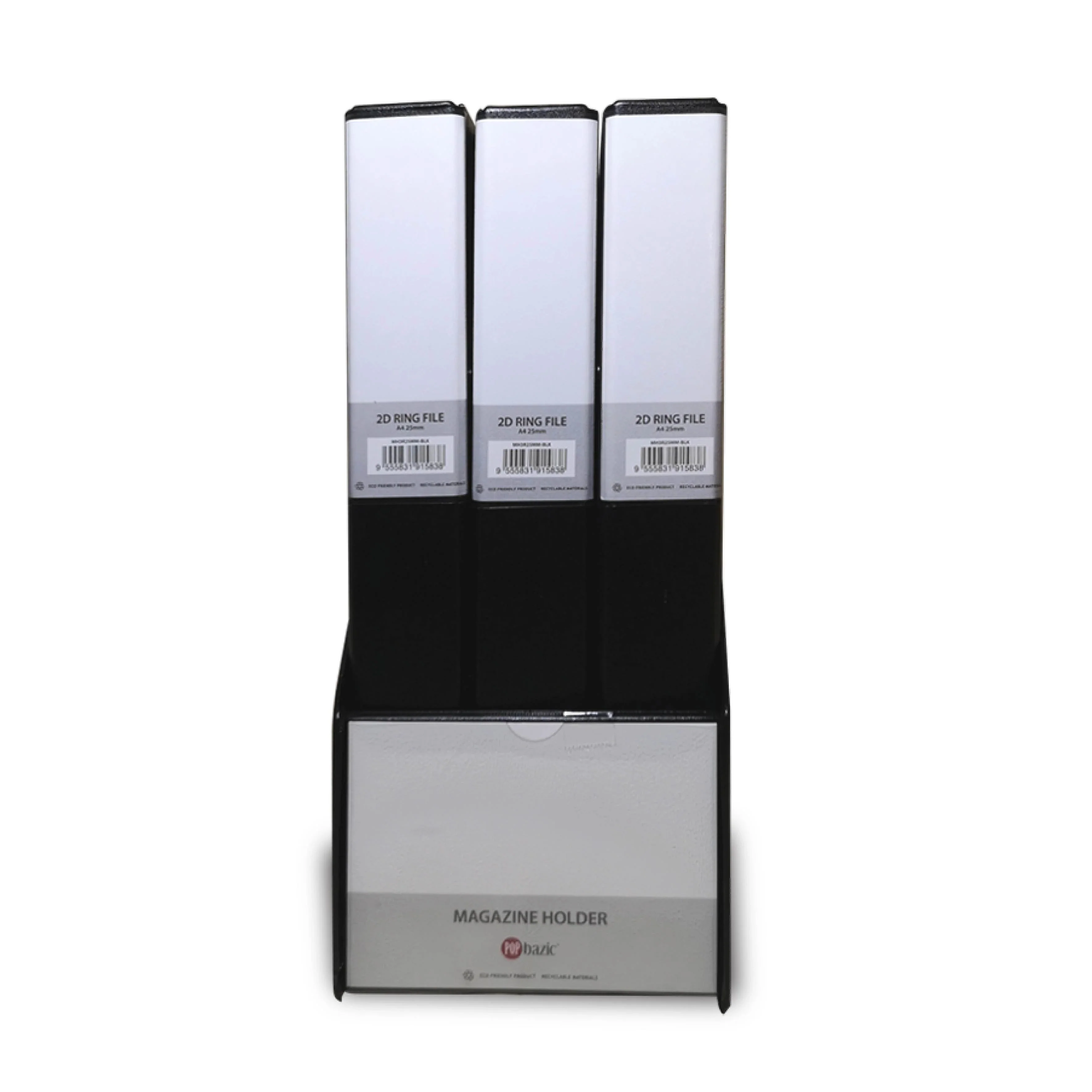 POP BAZIC A4 Ring File 25MM 3's with Magazine Holder